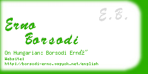 erno borsodi business card